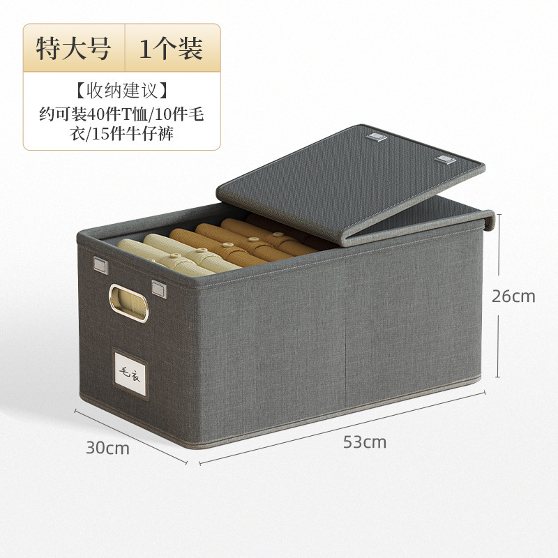 양이온 접이식 뚜껑 저장 상자-초대형