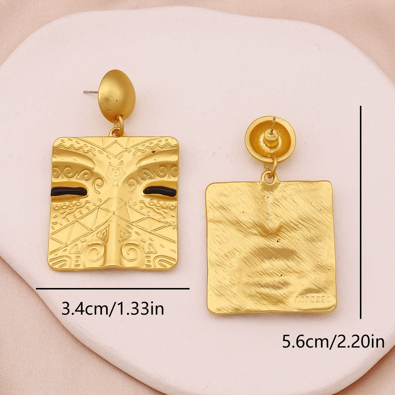 1 Pair Vintage Style Lips Square Plating Zinc Alloy Drop Earrings display picture 4