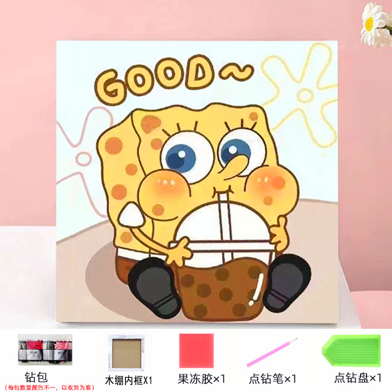 Envío gratis 20 * 20diy pintura de mampostería pintura de diamantes dibujos animados para niños anime pintura decorativa hecha a mano Kuromi con marco