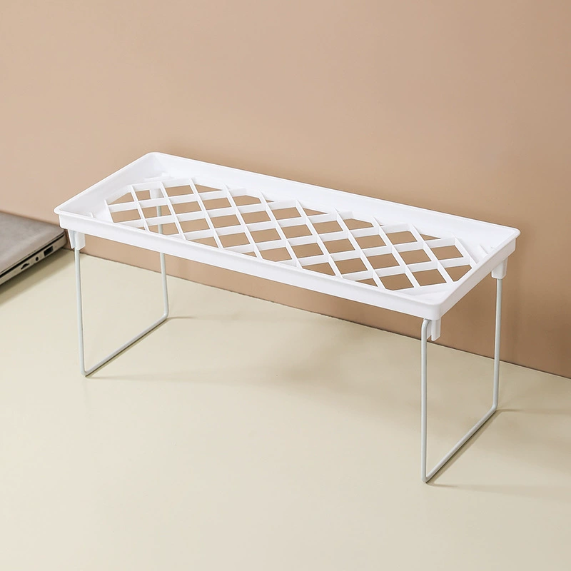 Korean-Style Folding Desktop Storage Shelf, Elevated Makeup & Stationery Organizer, Compact