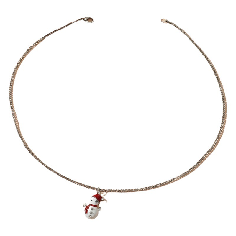 Amazon transfronteriza joyería de dibujos animados lindo goteo de aceite de color árbol de Navidad regalo de Navidad pendientes collar traje