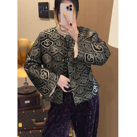 893 中式风真丝丝绒提花夹棉棉服女，S M L XL，深圳南油特价秒杀
