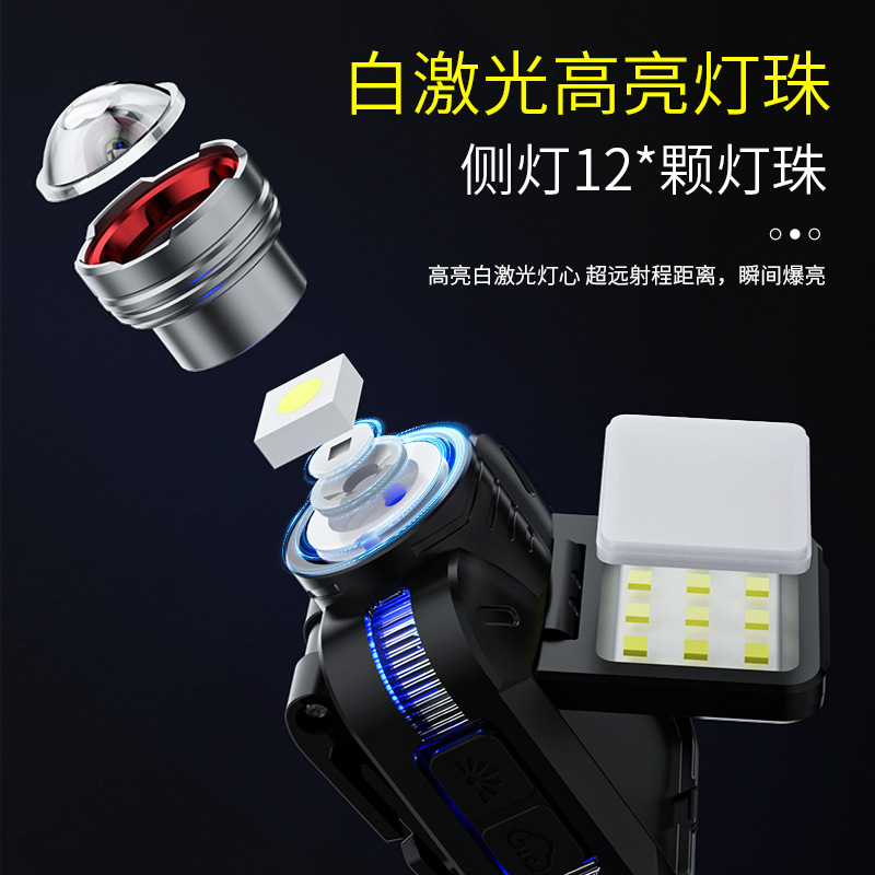 Transfronterizos nuevos faro al aire libre portátil multifuncional sombrero lámpara de motocicleta impermeable lámpara de advertencia campamento lámpara de trabajo de emergencia