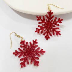冬のドーパミンの赤いスパンコールの雪のシャンパンのイヤリングのイヤリングのイヤリングのクリスマスのクリスマスイブの舞踏会は耳飾りを演出します。