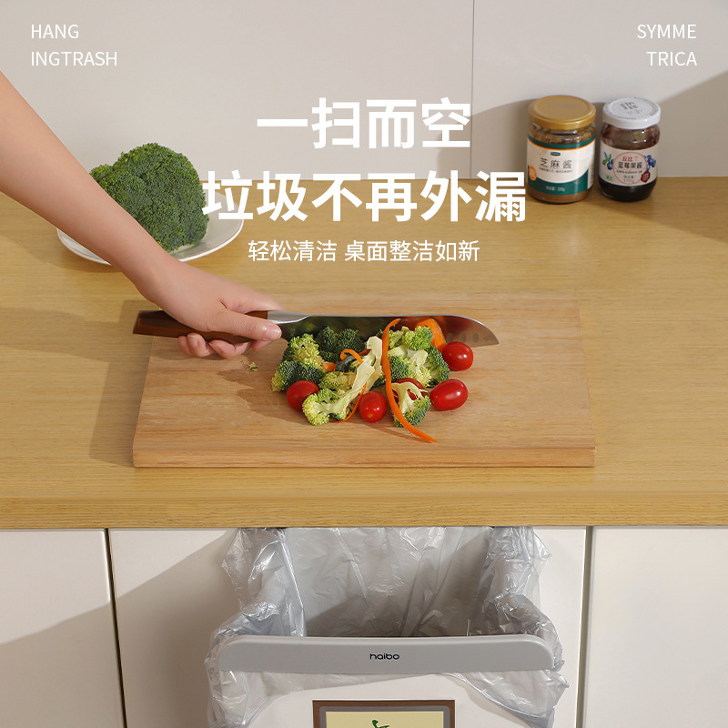 キッチンゴミ箱卸売 プラスチック製壁掛け式 折りたたみ式多機能家庭用大型生ゴミ収納棚 キャビネットドア収納ラック|undefined