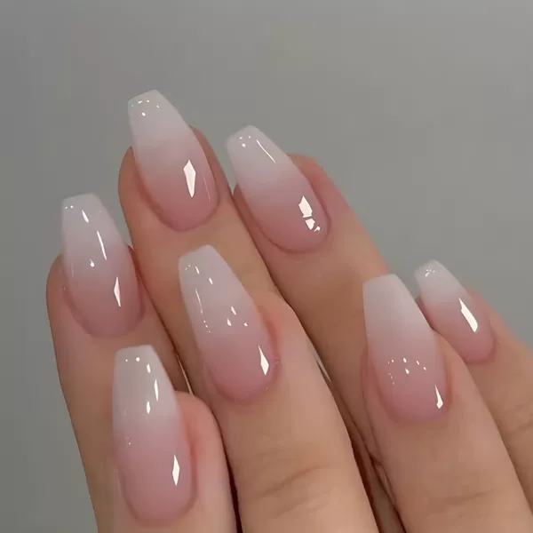 Cross-Border Gradient Pink and Pinkish Wearable Nails, Fashionable and Luxurious Nail Art Stickers, Finished Nail Pieces, Nail Stickers, Wholesale from Manufacturer