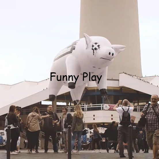 4m充气闭气猪升空气模广告展览异形空飘卡通模型pvc helium pig