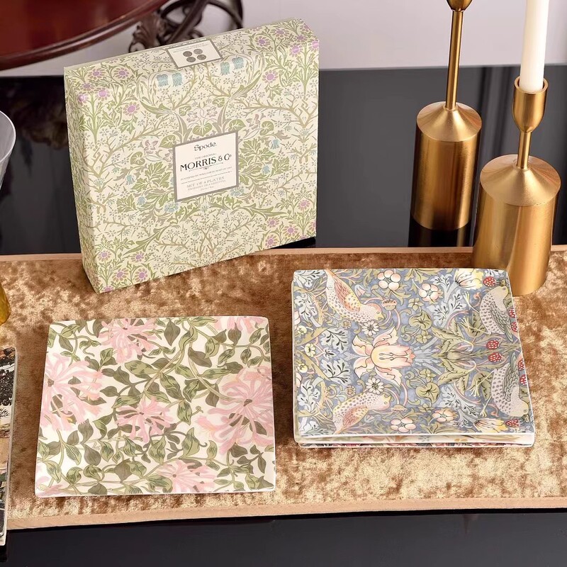 European-style Porter Beauty * Lin Mug Plant Series Flower Dinner Plate Dispel 8-inch Four-plate Square Plate Gift Box European-style Porter Beauty * Lin Mug Plant Series Flower Dinner Plate Dispel 8-inch Four-plate Square Plate Gift Box