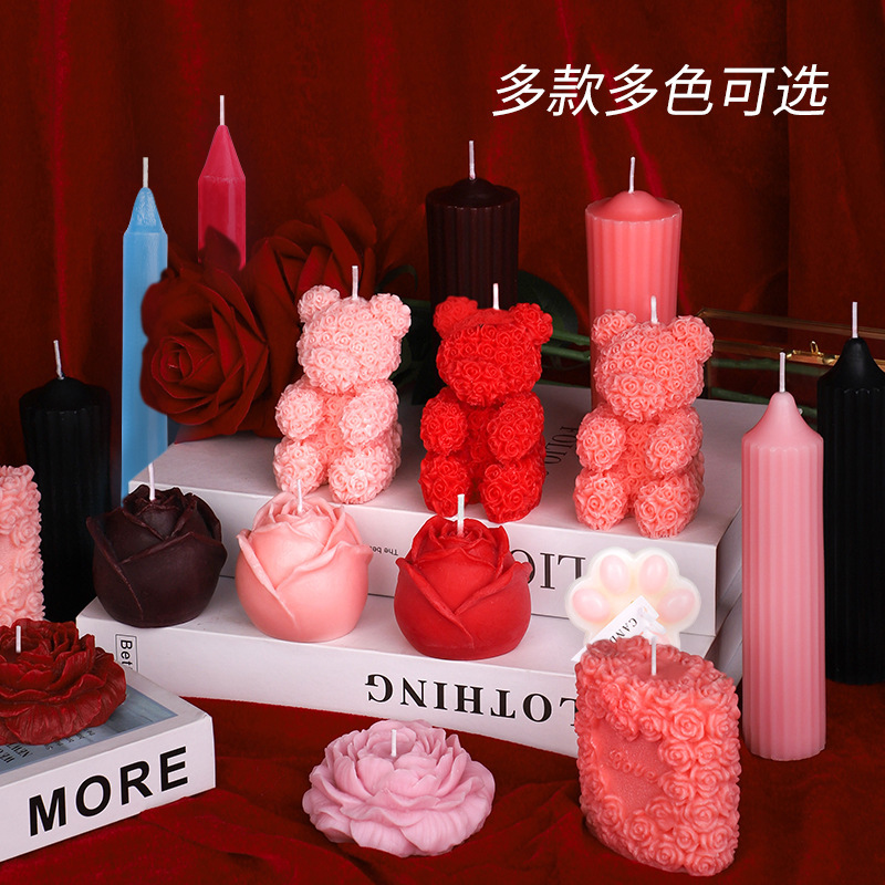 Peony Flower Low Temperature Candle 48 Degree Soy Wax Drip Wax Cat Claw Bear Candle Does Not Hurt the Skin Drop Shipping