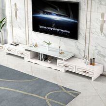 钢化玻璃伸缩电视柜茶几组合套装简约现代欧式小户型客厅电视机柜