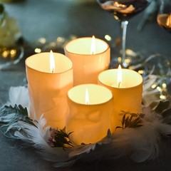 Bone China Home Famous Creative Transparent Candle Cup Candle Dinner Atmosphere Decorative Chinese Light Luxury Pleated Ceramic Cup