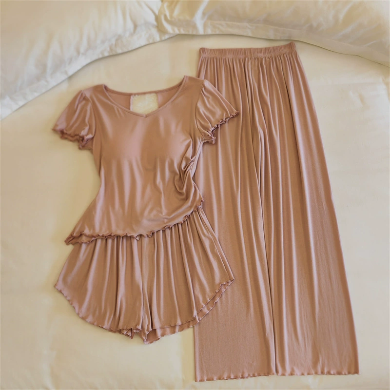 Top with cups, spring pijama, summer sexy thin set