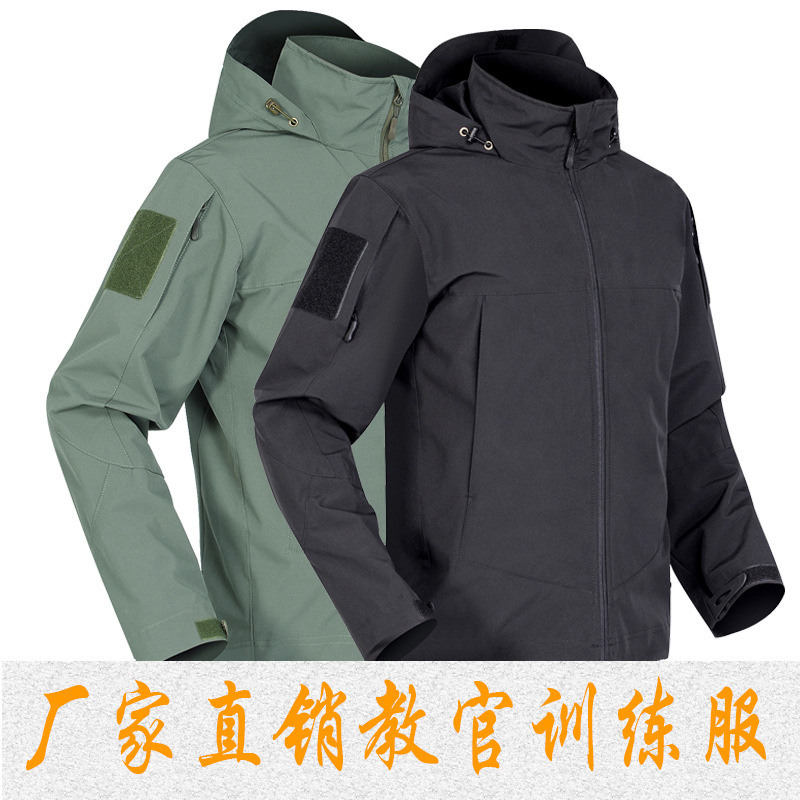 Men's Outdoor Softshell Jacket for Fishing and Hiking, Windproof and Rainproof, Multi-Pocket Military Style
