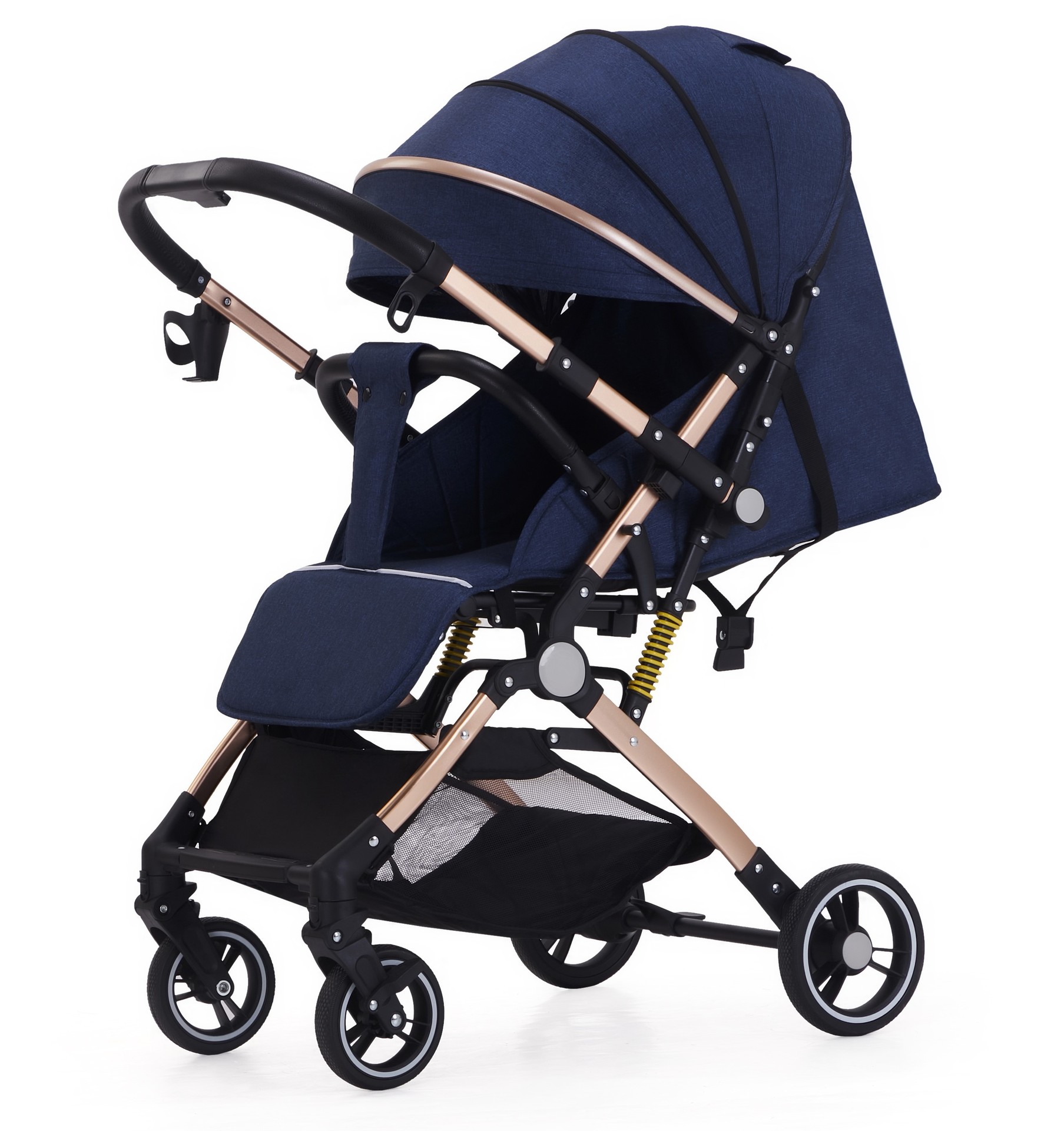 Varilla de tracción de rueda de goma bidireccional azul de aleación de aluminio