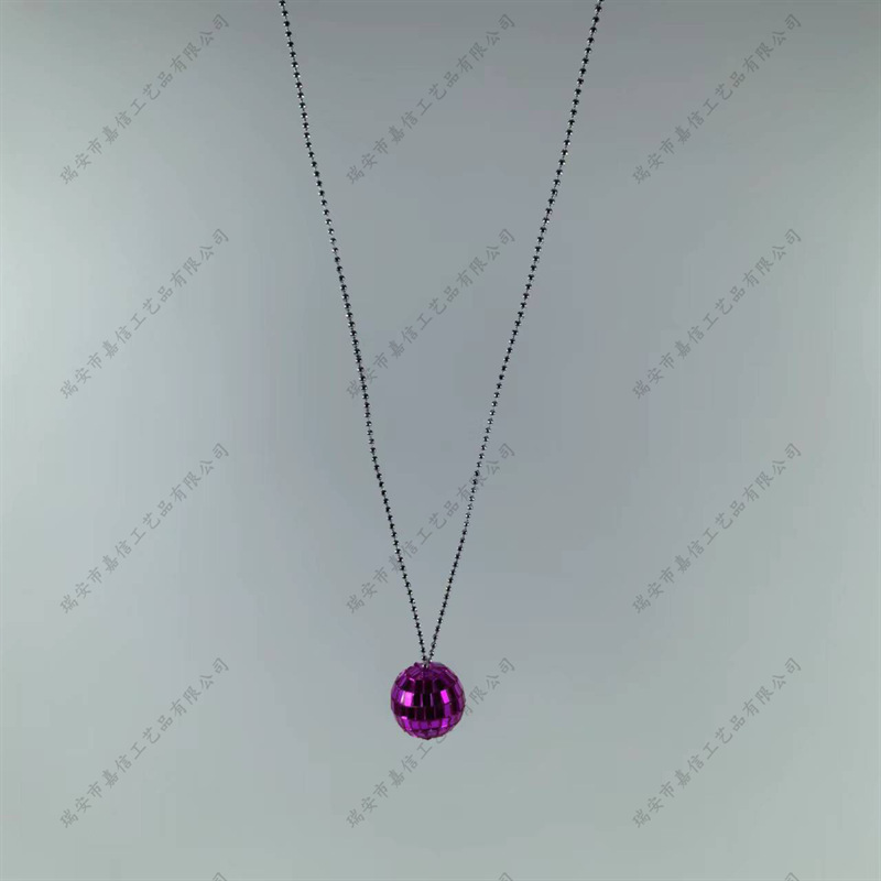 Collar tipo bola de discoteca con efecto láser colorido, decoración colgante para fiestas o Navidad
