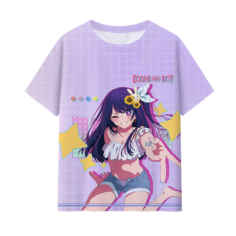 The child I pushed the child digital printing 3dt animation aimed at Hoshino love peripheral short -sleeved shirt couple men and women clothes 4