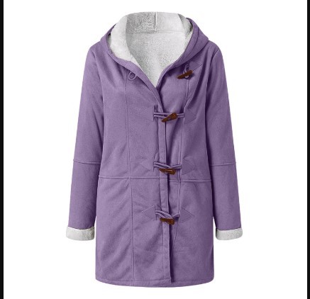European and American winter intellectual simple Harajuku style solid color casual button cardigan warm long hooded women's coat_voghion.com