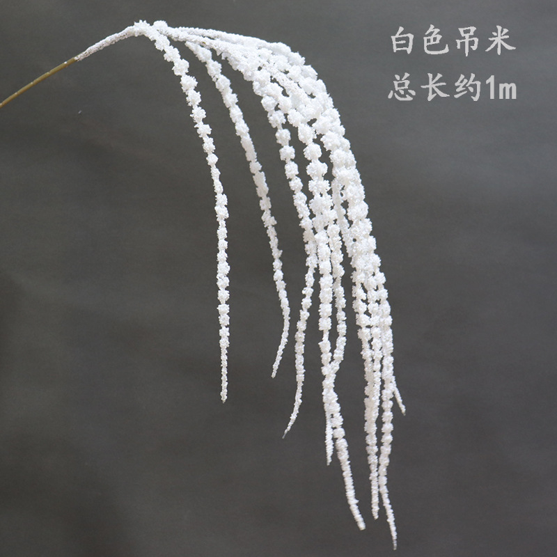 Material de flor de boda blanco brumoso artificial Misty Wedding Hall decoración camino plomo arreglo de flores techo flor artificial Flor de plástico