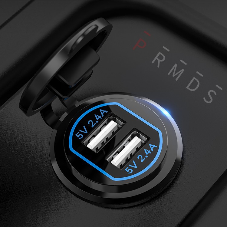 Kaiweige car USB mobile phone charger modified power socket aluminum alloy material 5V4.8A fast charging_voghion.com