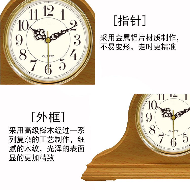 Fábrica de madera maciza de haya estudio reloj de cuarzo reloj de movimiento reloj de fábrica Accesorios de escritorio simple