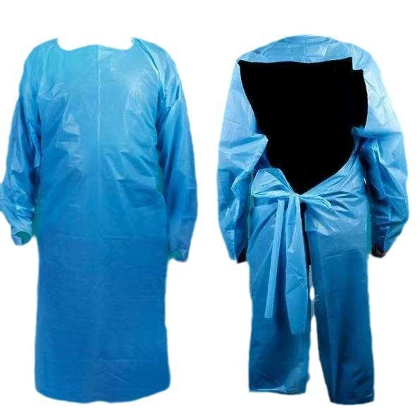 Одноразовый защитный халат из полиэтилена с отверстиями для пальцев, завязками сзади, водонепроницаемый, маслостойкий, изоляционный плащ для общепита