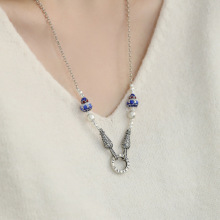 足银珐琅锦鲤葫芦项链毛衣链轻奢高级感新中式民族风时尚百搭饰品