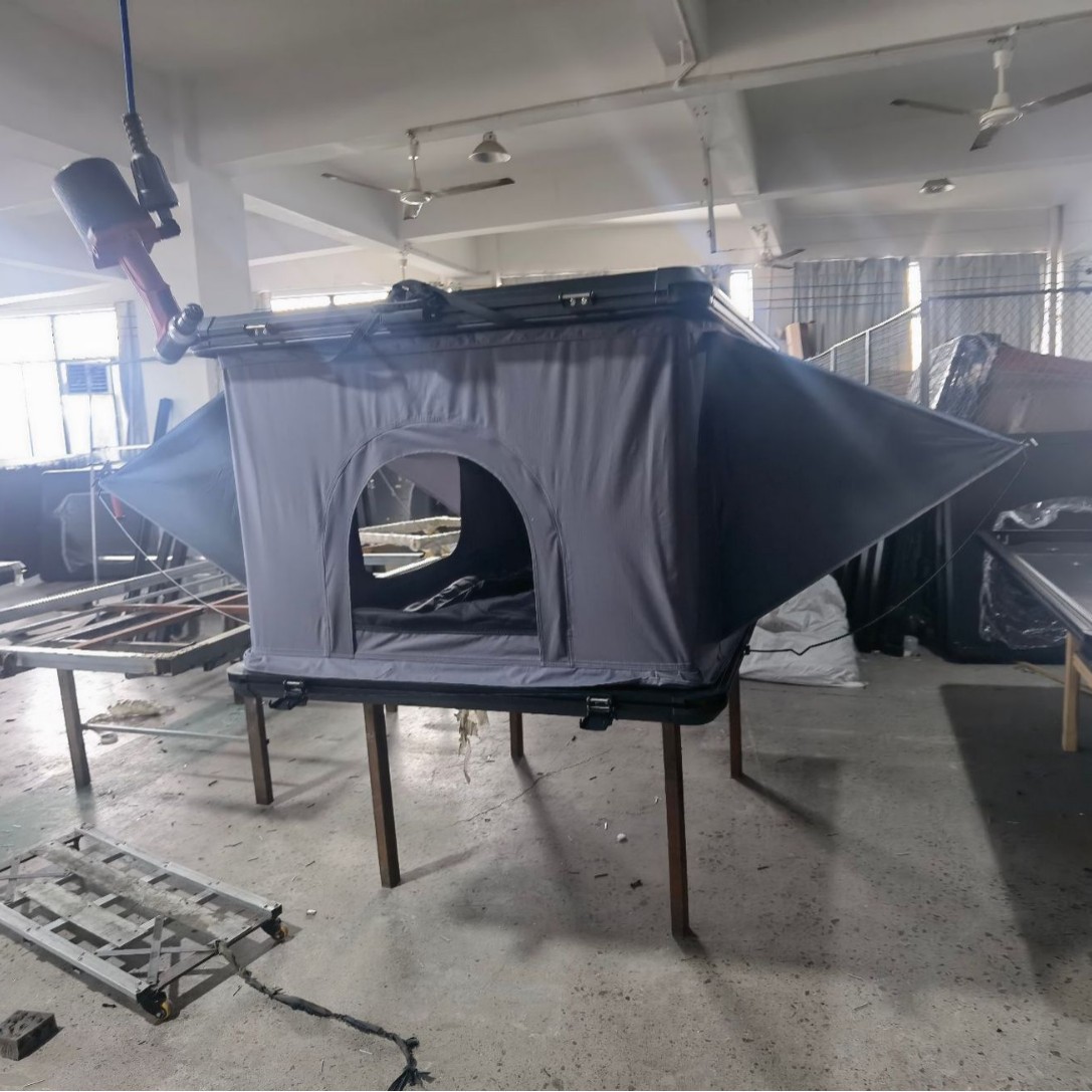 Tipo de elevación de aleación de aluminio tipo de carpa de techo de SUV, autocaravana de acampamiento rápido, protección solar a prueba de lluvia, carpa de carro plegable