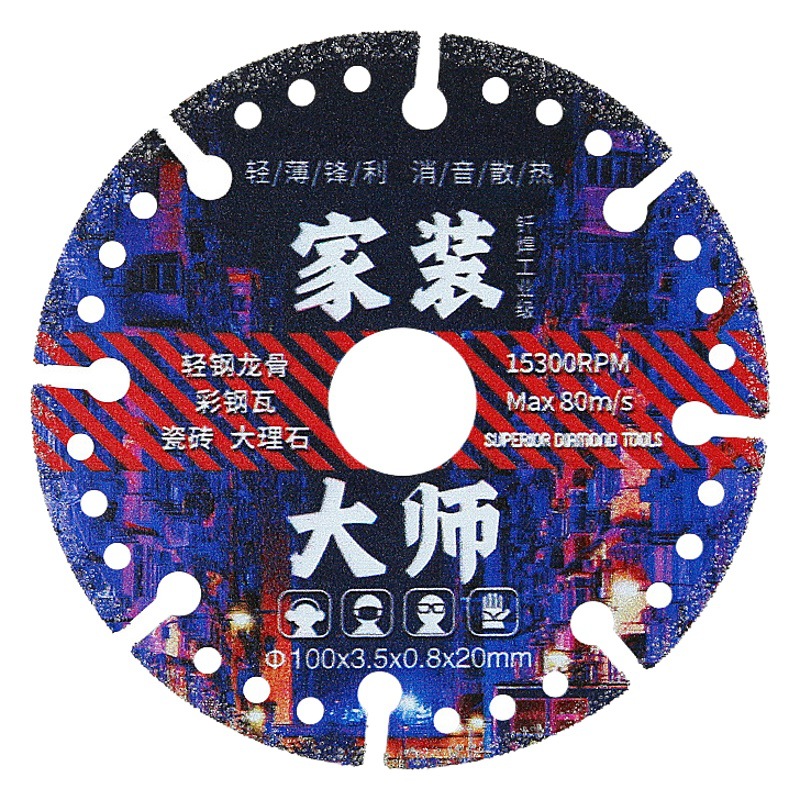 Decoración del hogar pieza de corte Maestro luz quilla de acero color azulejo de acero azulejo de mármol ángulo de hierro barra de acero amoladora de ángulo de soldadura hoja de sierra