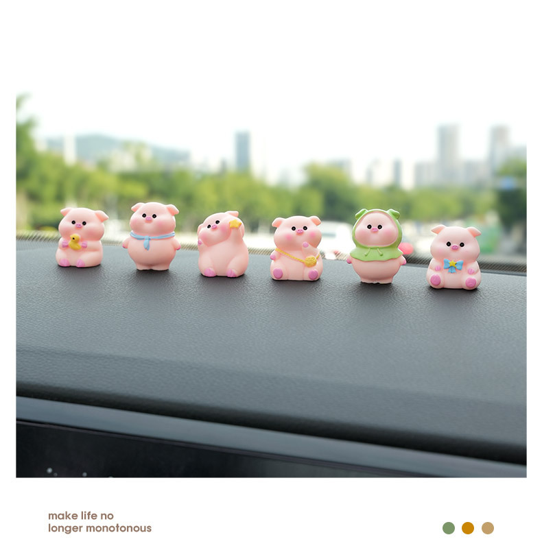 Car Ornaments Creative Little Fat Pig Cute 2025 New Decompression Doll Center Console Decoration Ladies Healing System