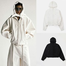 韩国badblood bcac系列休闲宽松卫衣女小众连帽衫运动短外套上衣