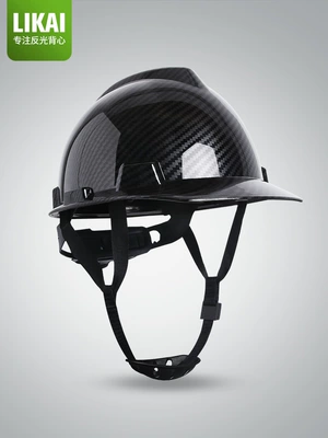 Suitable for Likai Carbon Fiber Pattern Helmet Construction Site National Standard Abs Black Safety Helmet Leader Supervision Head Cap Printing
