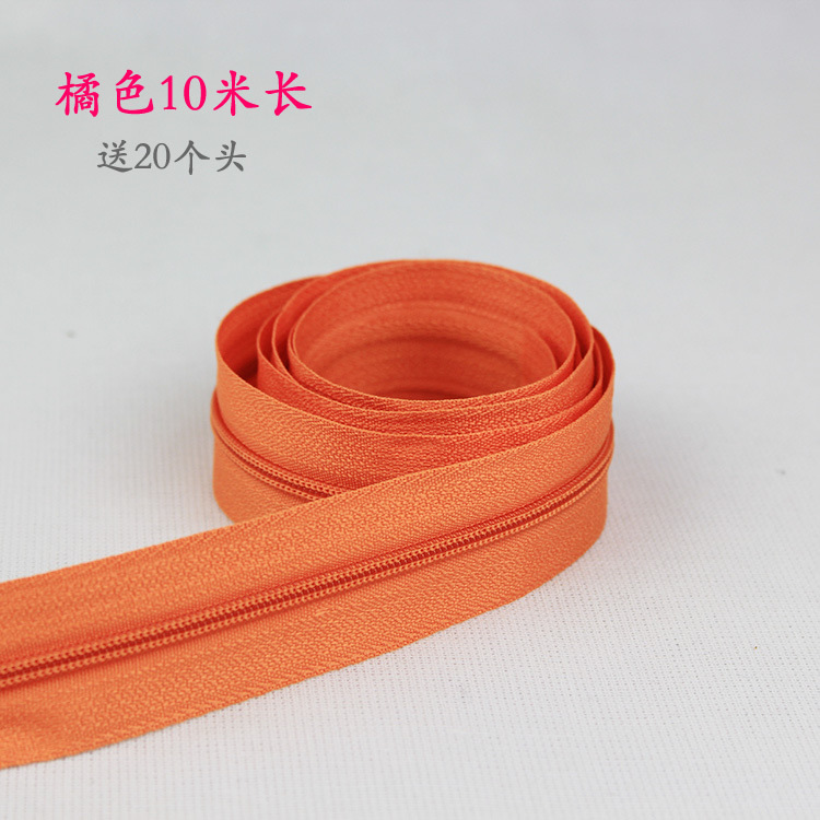 Bolsa DIY accesorios de tela ropa cremallera tirón cabeza accesorios de cuero N ° 5 color largo nylon sola cabeza doble cabeza