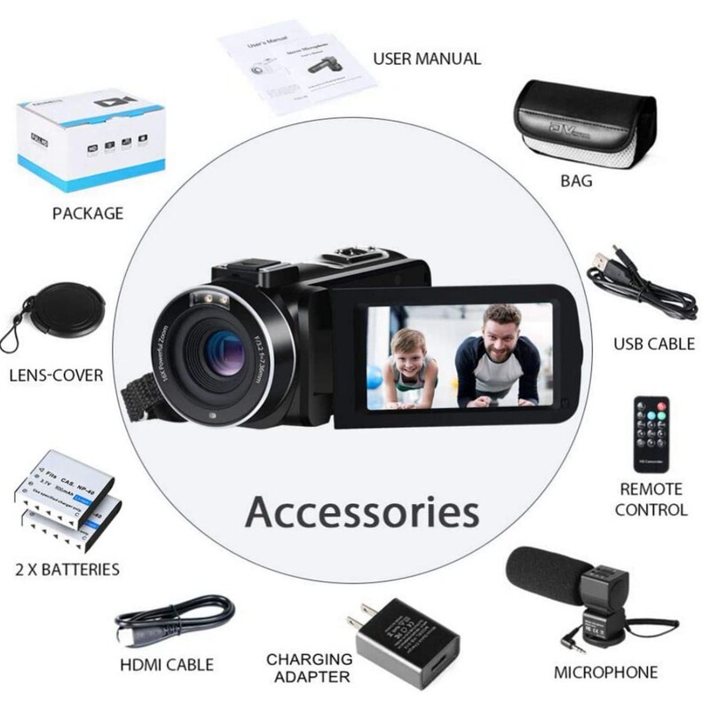 越境英語対応製品 3インチ4800万画素タッチスクリーンカメラ 超高画質1080P 301M 30M|undefined