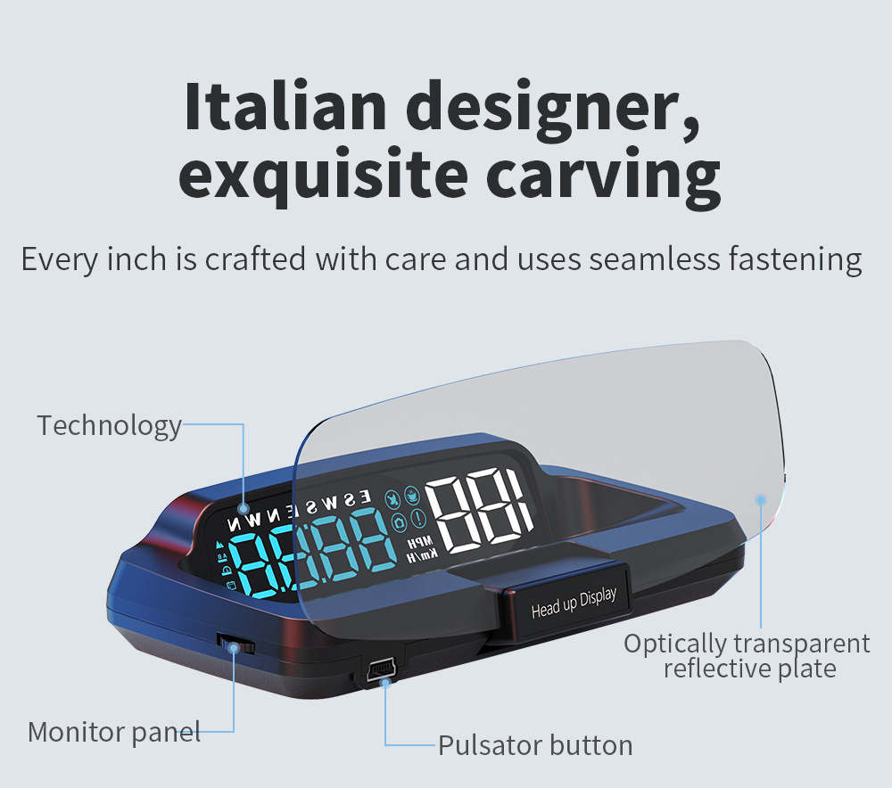 No ghosting HUD head-up display car GPS high-definition USB-powered universal car speedometer altitude date