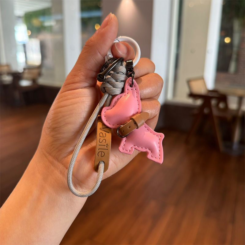 編まれたパラコードキーホルダーおしゃぶりストラップチェーンバッグペンダント高級レザーペンダント紛失防止ポータブルカーキーホルダー|undefined