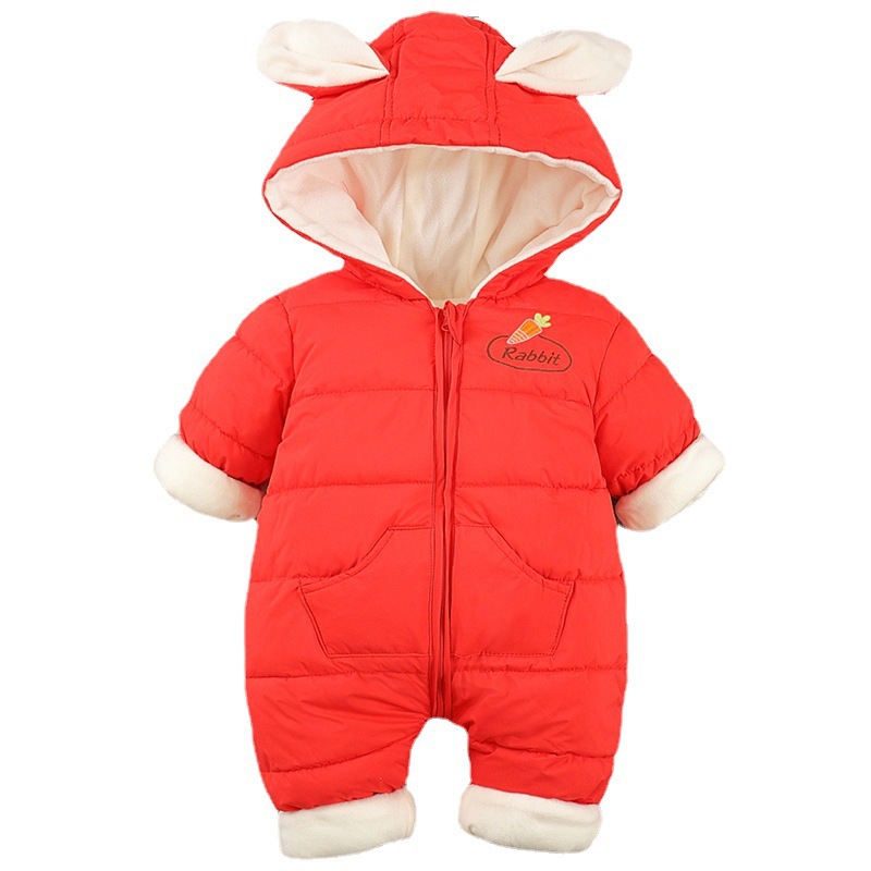 Bebé mameluco de una pieza Outwear otoño e invierno Bebé abajo algodón mameluco recién nacido edredón forrado de lana engrosada saco de dormir