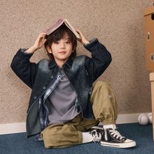 2025秋季童装新款儿童复古休闲洋气衬衣中大男童牛仔外套夹克衫潮