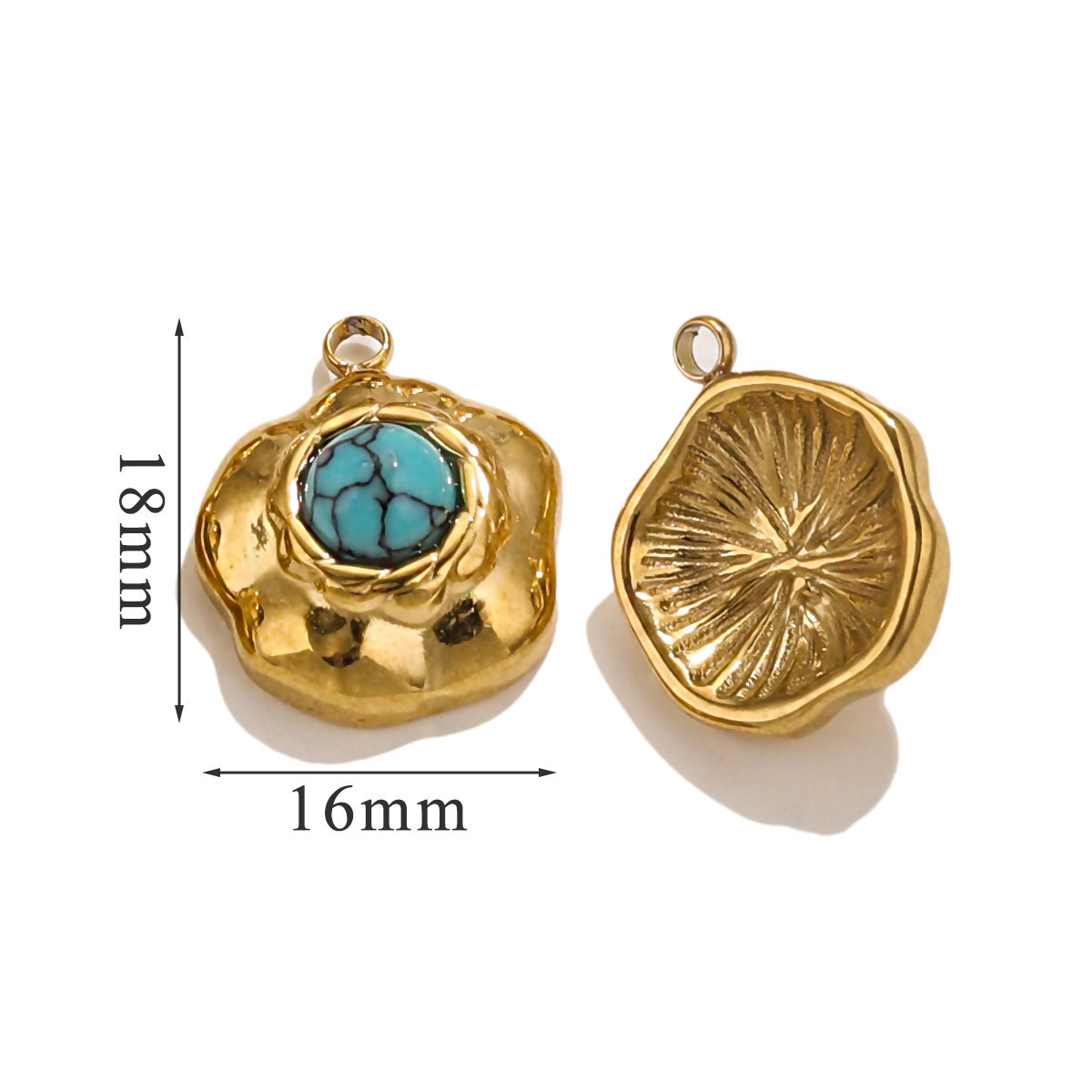 Europa y los Estados Unidos retro colgante geométrica de acero de aluminio joyería collar pendientes nicho accesorios de joyería DIY acero inoxidable piedra natural