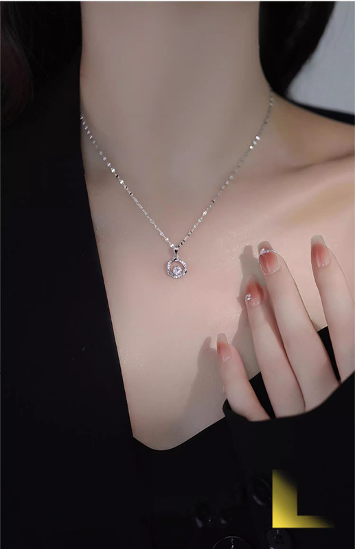 S999纯银莫比乌斯项链女轻奢小众新款高级感锁骨链生日礼物送女友|undefined