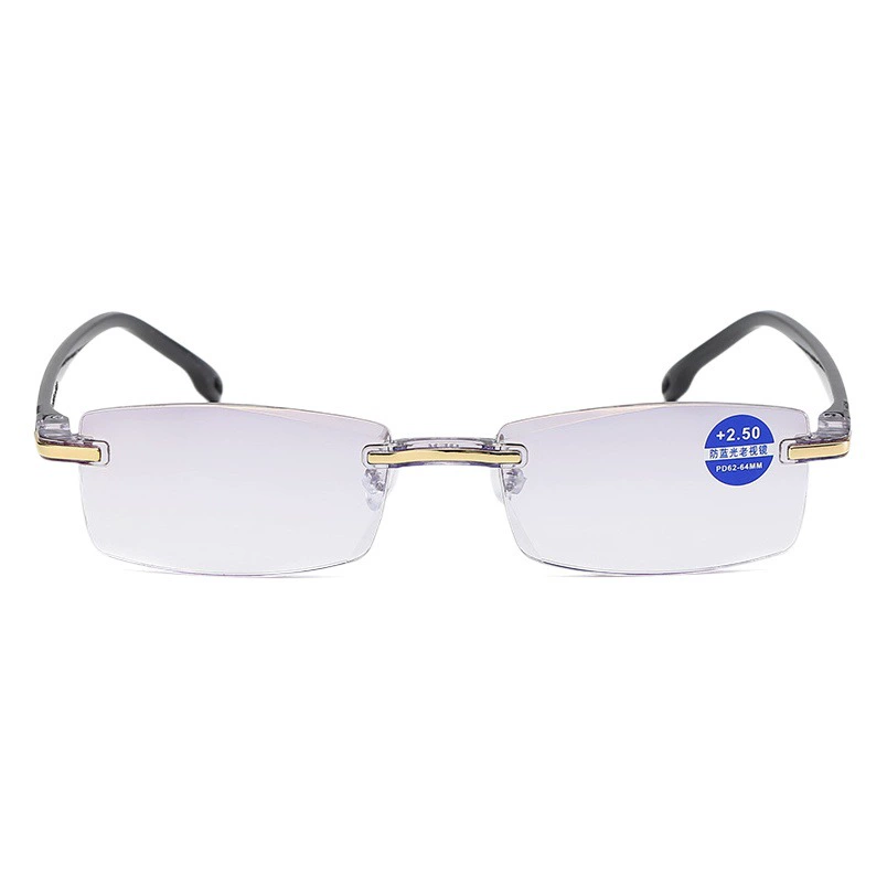 2020 новые очки для чтения без оправы с алмазной отделкой, анти-синяя пленка, цельные Мужские Складные очки для чтения оптом
