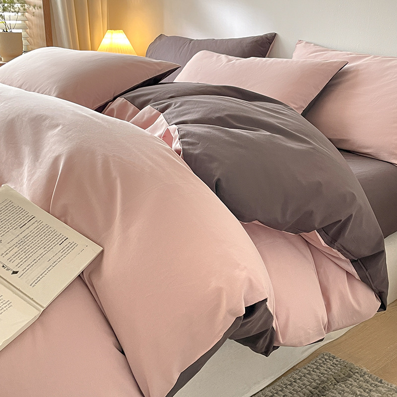 Una cama de algodón de cuatro piezas de algodón 2025, nueva colcha de cama de alta calidad, ropa de cama simple de tres piezas