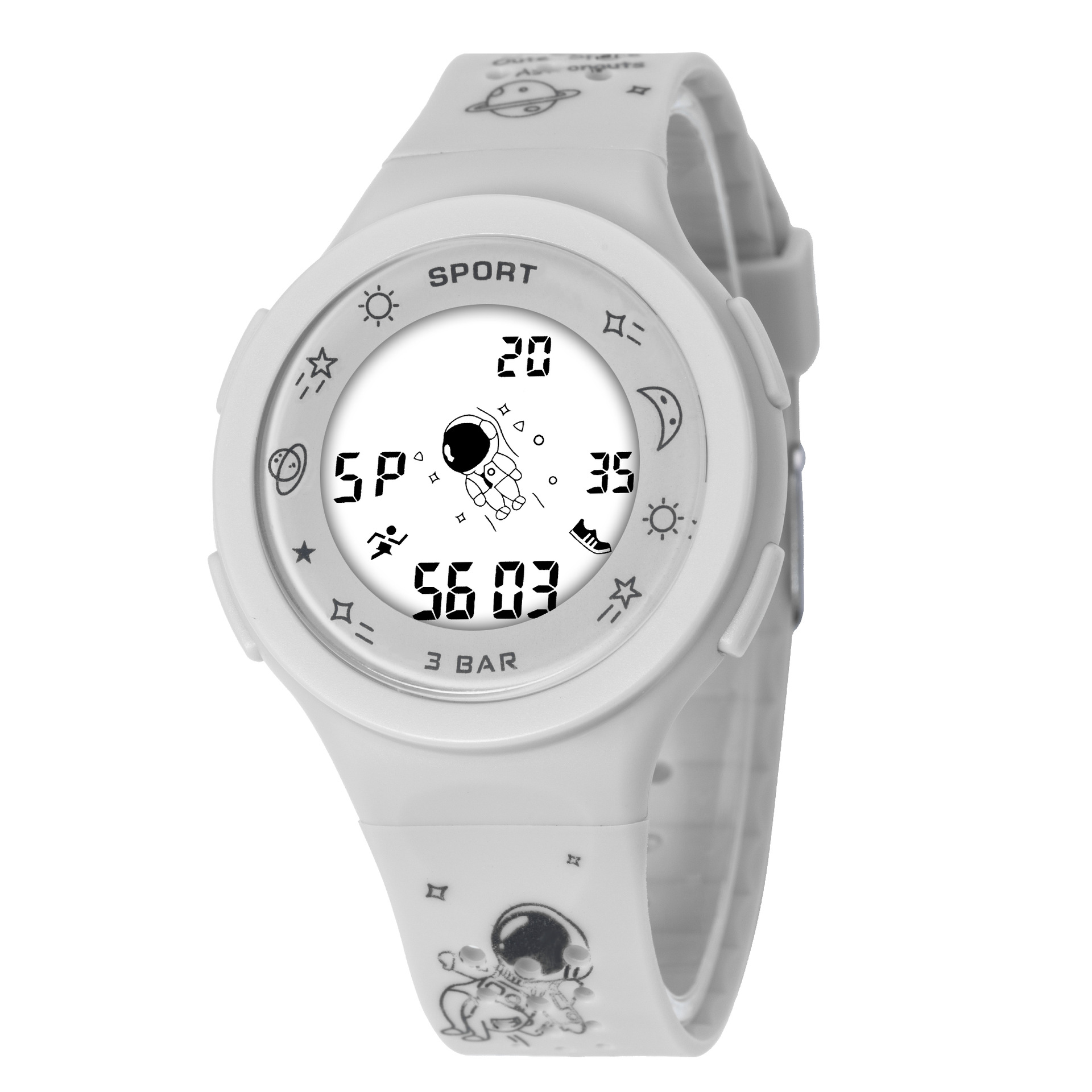 Graffiti caricatura espacio exterior multifunción reloj electrónico alarma luminosa moda hombres y mujeres Junior High School deportes reloj de moda