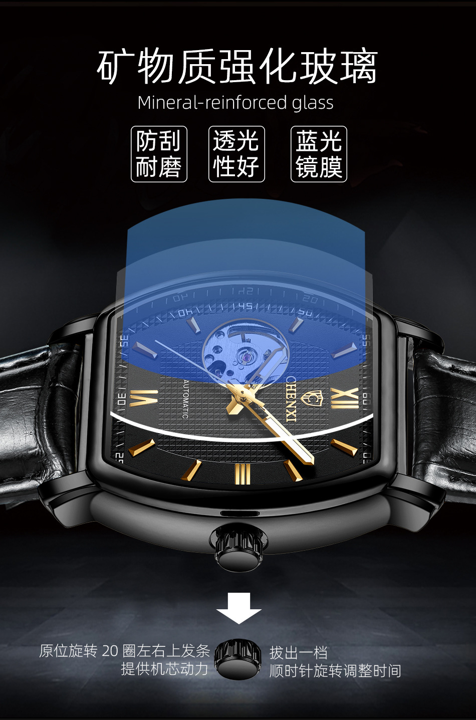 B7158 900K ĐỒNG HỒ NAM GUATDAG CHỐNG NƯỚC MÁY CƠ ĐỒNG HỒ PHỤ KIỆN NAM G03 SẢN PHẨM MỚI