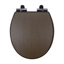 工厂直销17寸密度板木质MDF马桶盖带pvc贴皮木纹带缓降