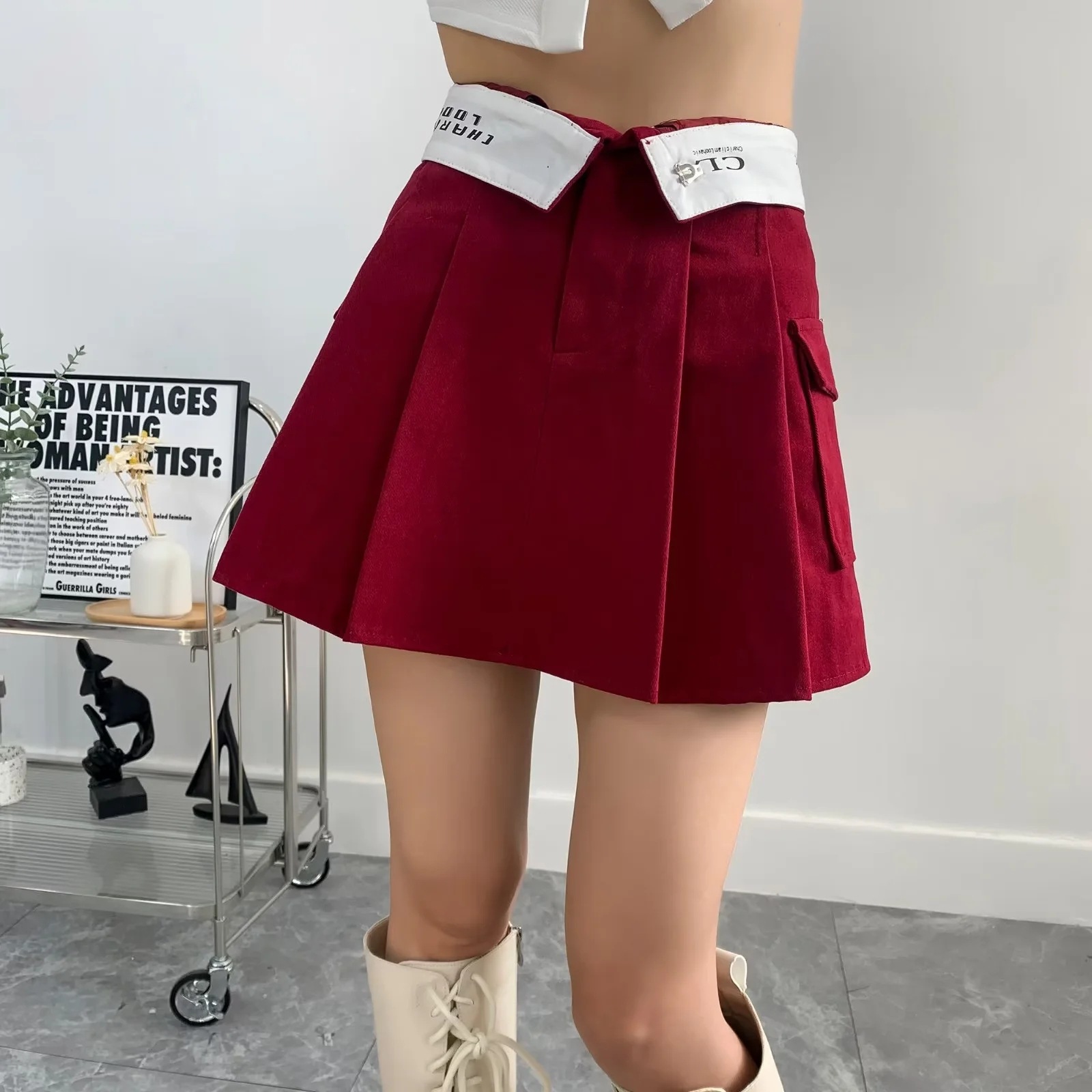Summer Streetwear Letter Solid Color Polyester Above Knee Skirts display picture 1