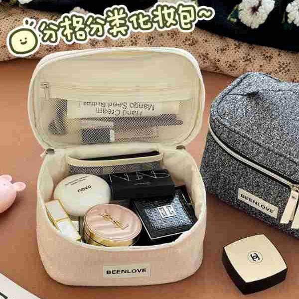 Bolsa de maquillaje de gran capacidad bolsa de almacenamiento portátil bolsa de viaje bolsa de lavado impermeable insins viento nicho lindo bolsa de almacenamiento para chicas