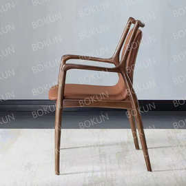 北欧黑胡桃白蜡木餐椅现代简约扶手椅家用餐厅椅子酒店家具