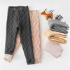 Uniform, keep warm trousers, fleece long thermal underwear, for secondary school, suitable for teen, increased thickness