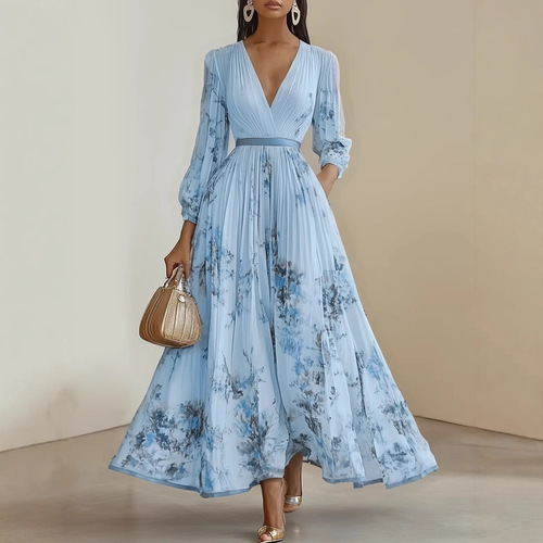 2025 Shein Temu Amazon Independent Store European and American Best Selling Printed Vacation Dresses
