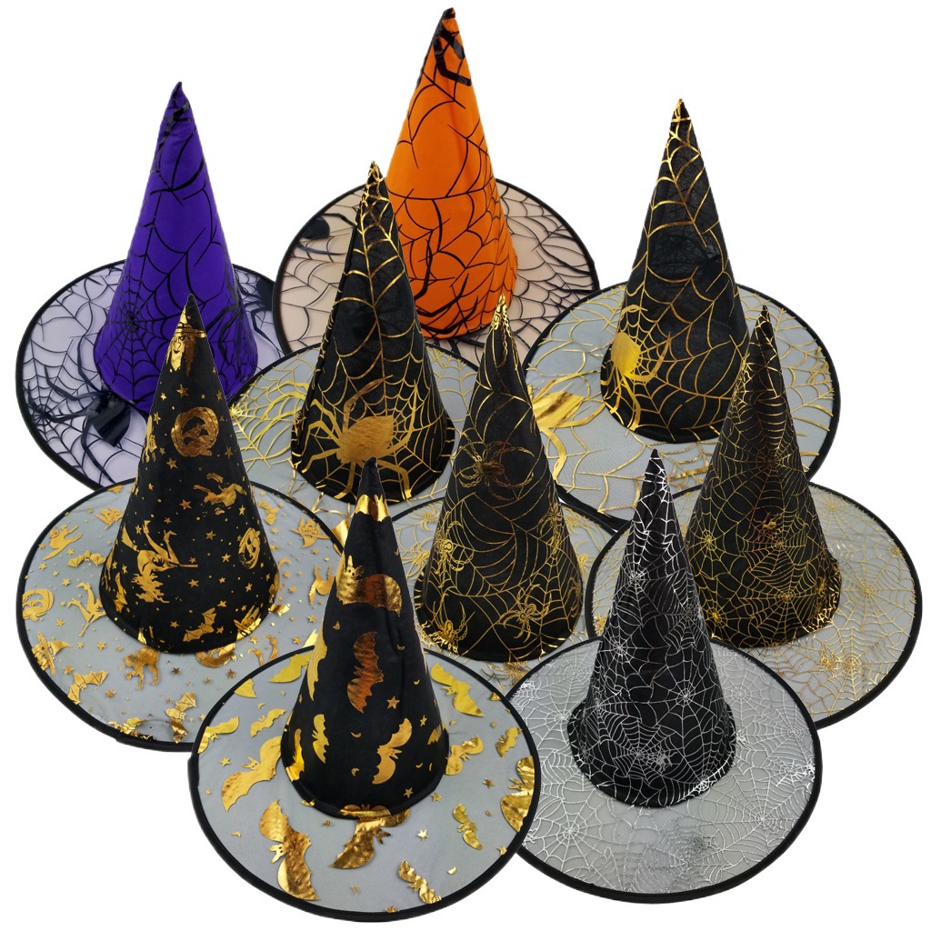 Halloween sombrero negro Oxford paño bruja sombrero accesorios de disfraces de maquillaje Harry Potter bruja sombrero